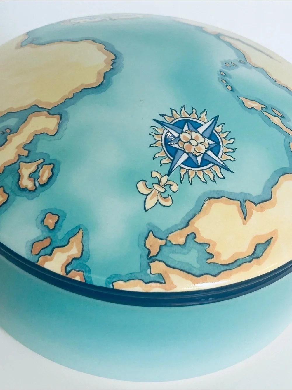 Tiffany & Co. Blue World Discovery Trinket Box with Bag and Tissue 2000